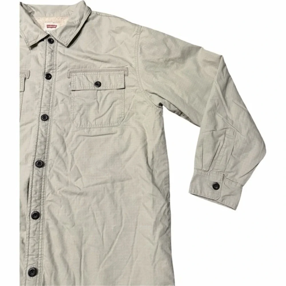 Levis Shirt Jacket Mens XL Sherpa Lined Button‎ Up Shacket Pockets Casual
